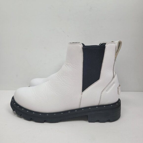 Sorel Women's Lennox White Leather Chelsea Ankle Boot US Size 6 - Picture 2 of 10
